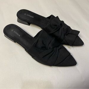 Vivaia Women’s Yaffa Pro Pointed Toe Knot Sandals Size 10.5 Black NWOT
